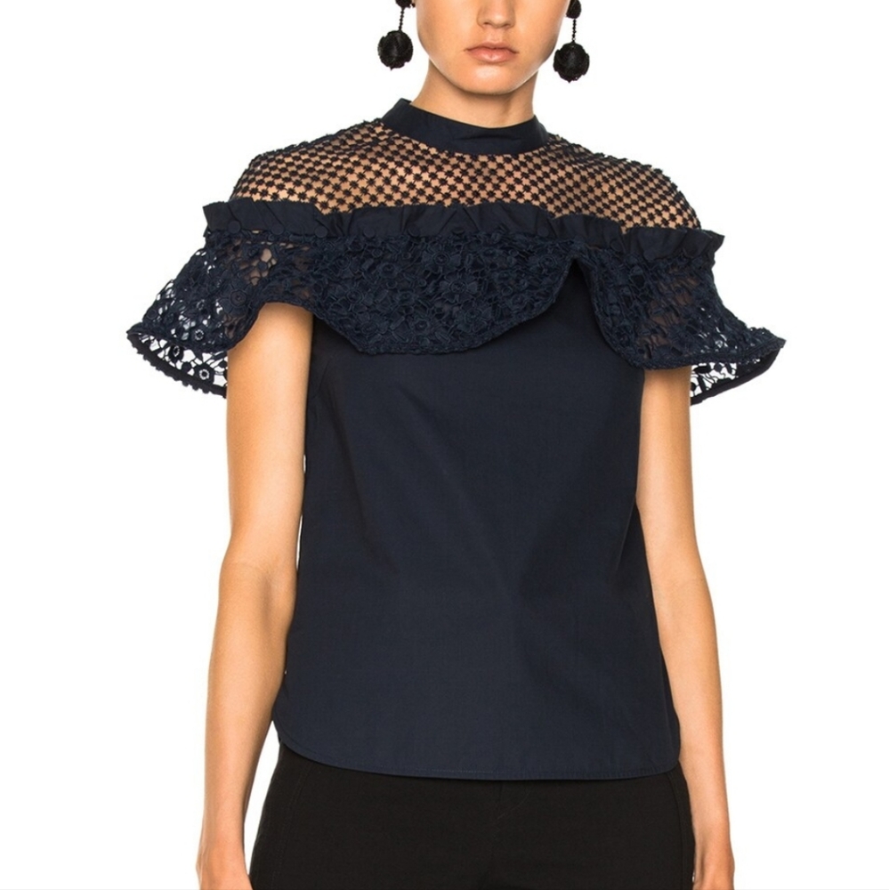 Self Portrait Hudson Top dark blue 10